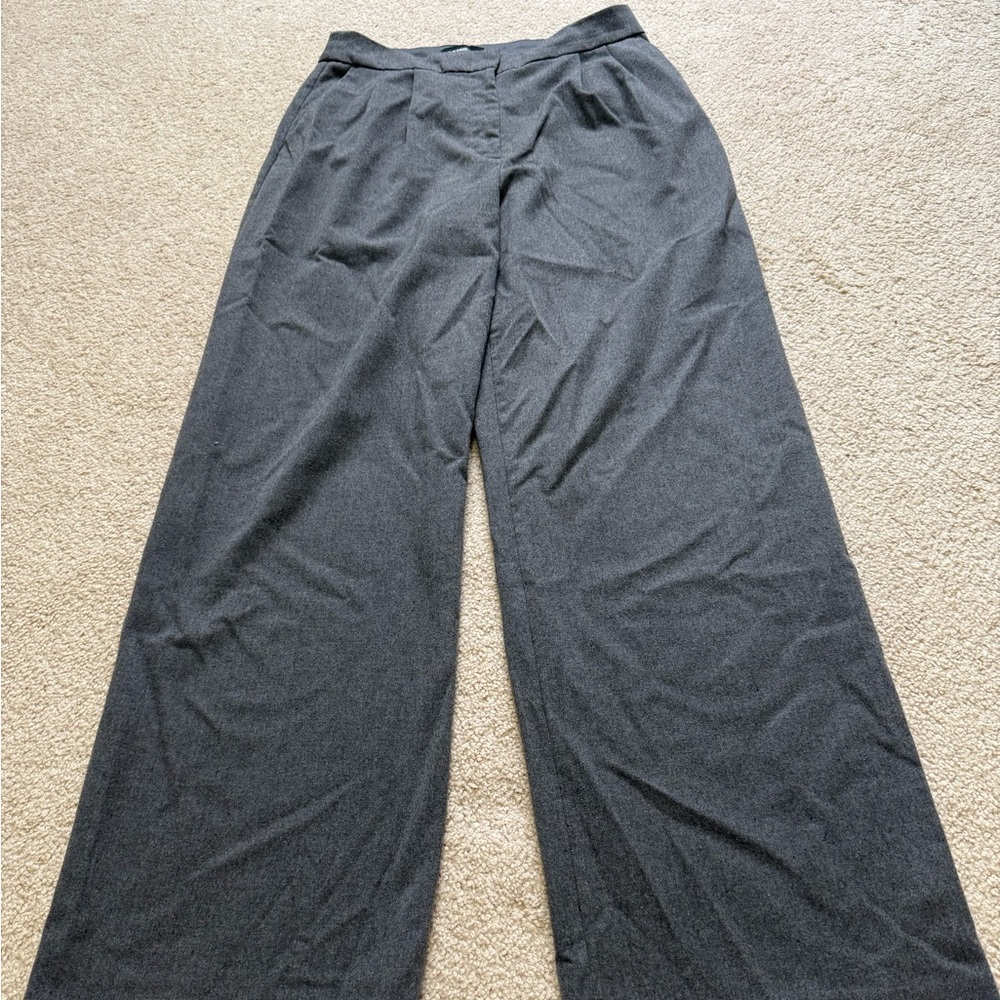 Express Wide-Leg Trousers — Dark Gray
